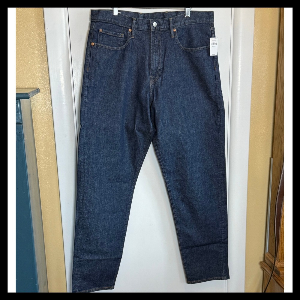 NWT Gap Mens Relaxed Taper GapFlex Dark Wash Denim Jeans 36x34